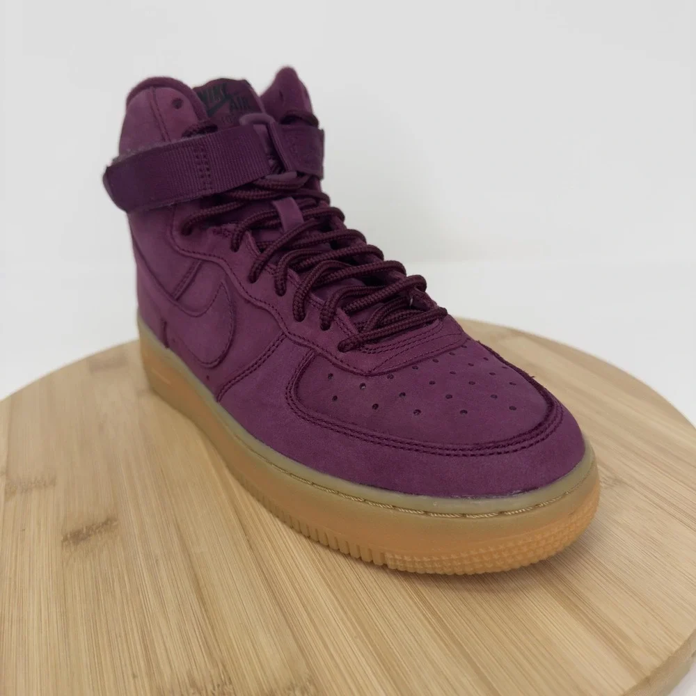 Nike Air Force 1 High WB GS Shoes Kids Size 6Y Purple Bordeaux 922066-600